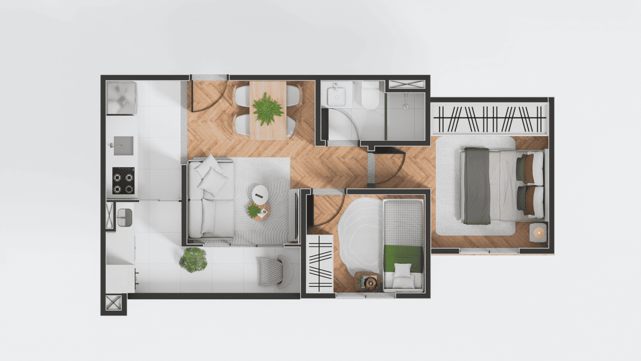 Planta do Apartamento Domus Diadema
