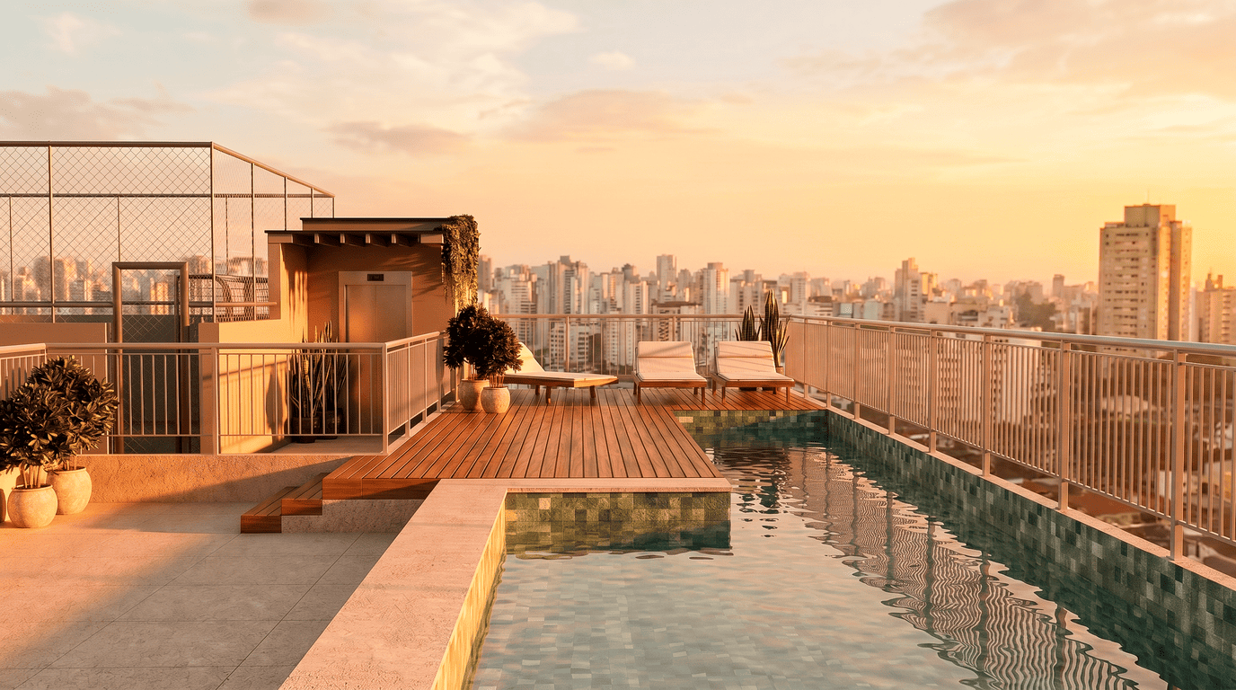 Fachada ao Pôr do Sol Domus Diadema