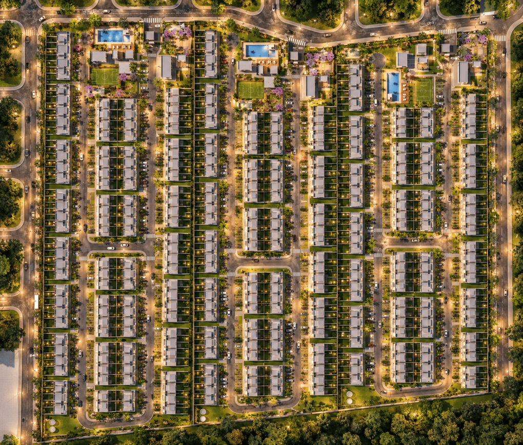 Perspectiva 3D da Implantação - Pura Santa Bárbara MC3
